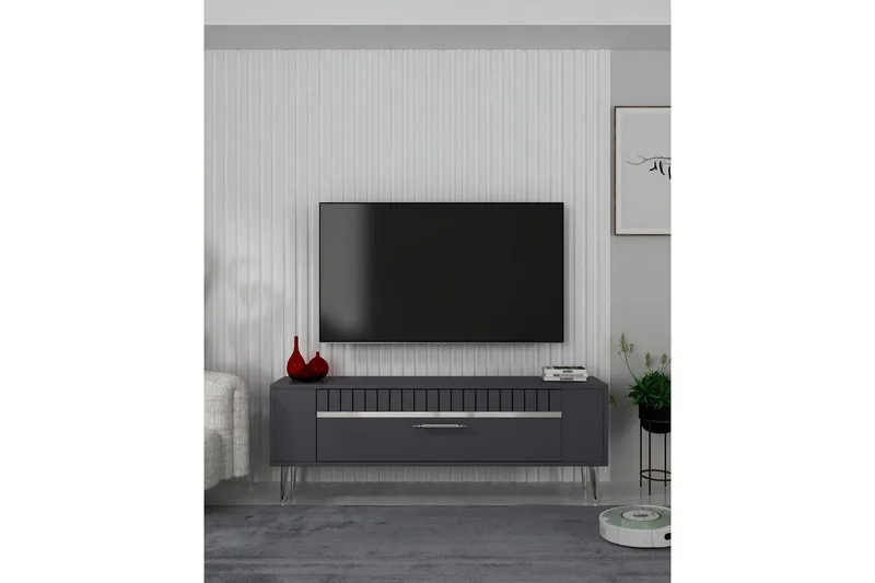 Tovren Tv-bänk 120 cm - Antracit/Silver - Möbler - Vardagsrum - Tv-möbler & mediamöbler - Tv-bänkar