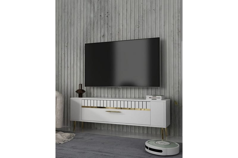 Tovren Tv-bänk 120 cm - Vit/Guld - Möbler - Vardagsrum - Tv-möbler & mediamöbler - Tv-bänkar