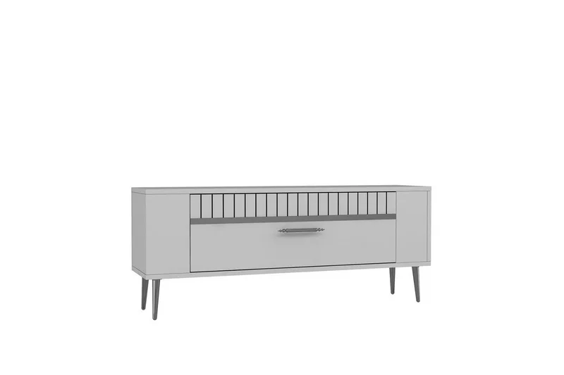 Tovren Tv-bänk 120 cm - Vit/Silver - Möbler - Vardagsrum - Tv-möbler & mediamöbler - Tv-bänkar