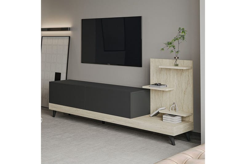 Travorn Tv-bänk 180 cm - Antracit/Travertine - Möbler - Vardagsrum - Tv-möbler & mediamöbler - Tv-bänkar