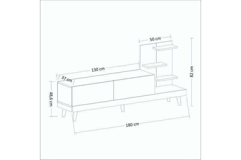 Travorn Tv-bänk 180 cm - Antracit/Travertine - Möbler - Vardagsrum - Tv-möbler & mediamöbler - Tv-bänkar