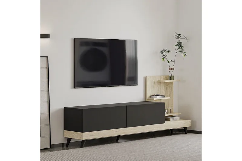 Travorn Tv-bänk 180 cm - Antracit/Travertine - Möbler - Vardagsrum - Tv-möbler & mediamöbler - Tv-bänkar