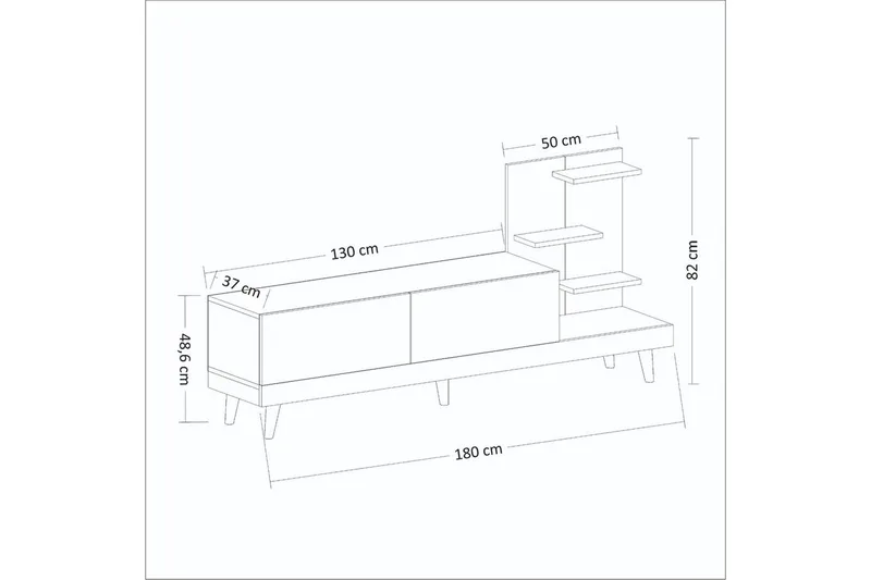 Travorn Tv-bänk 180 cm - Antracit/Travertine - Möbler - Vardagsrum - Tv-möbler & mediamöbler - Tv-bänkar