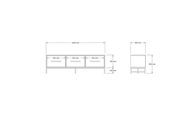 Tukums Tv-bänk 160 cm - Vit - Möbler - Vardagsrum - Tv-möbler & mediamöbler - Tv-bänkar