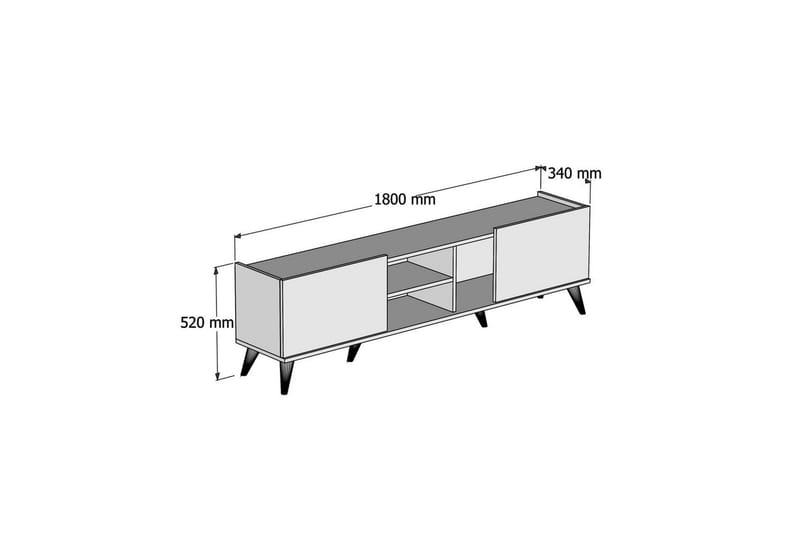 Tv-bänk & mediabänk Challur Tv-bänk 180 cm Valnöt,Svart - Möbler - Vardagsrum - Tv-möbler & mediamöbler - Tv-bänkar