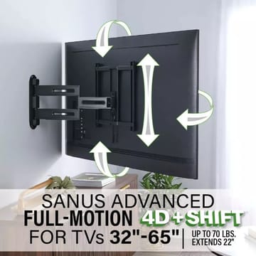 TV-Fäste Sanus 4D Max Vesa 400x400 32-65 Full Motion - Svart - Möbler - Vardagsrum - Tv-möbler & mediamöbler - Tv-väggfästen & mediastativ