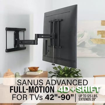 TV-Fäste Sanus 4D Max Vesa 600x400 42-90 Full Motion - Svart - Möbler - Vardagsrum - Tv-möbler & mediamöbler - Tv-väggfästen & mediastativ