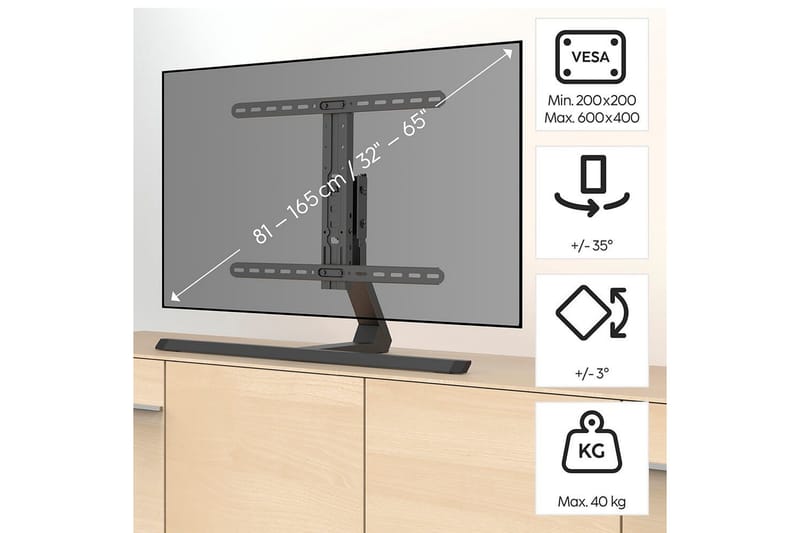TV Stativ Hama Upp till 65 Svart - Möbler - Vardagsrum - Tv-möbler & mediamöbler - Tv-väggfästen & mediastativ - Tv stativ & väggfästen
