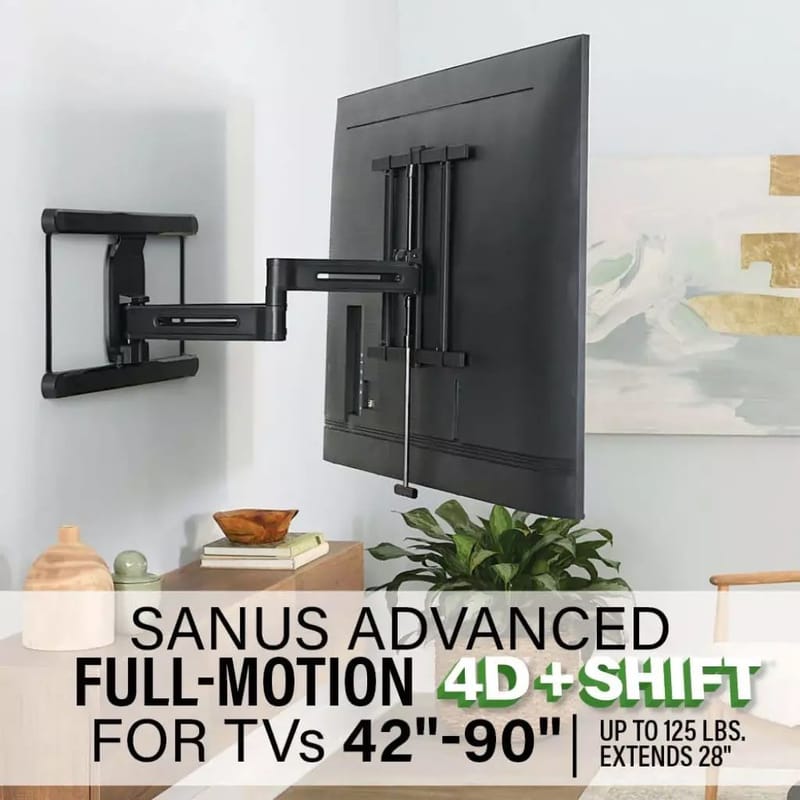 TV-Fäste Sanus 4D Max Vesa 600x400 42-90 Full Motion - Svart - Möbler - Vardagsrum - Tv-möbler & mediamöbler - Tv-väggfästen & mediastativ - Tv stativ & väggfästen