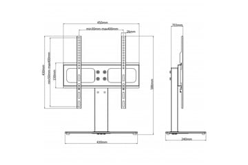 TV-stöd med fot 400x400 mm 23 - 55 - Svart - Möbler - Vardagsrum - Tv-möbler & mediamöbler - Tv-väggfästen & mediastativ - Tv stativ & väggfästen