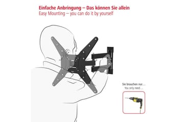 TV Väggfäste Hama VESA Full Motion Upp till 65 Max 25kg Svart - Svart - Möbler - Vardagsrum - Tv-möbler & mediamöbler - Tv-väggfästen & mediastativ