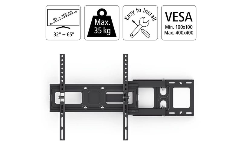 TV Väggfäste Hama VESA Full Motion Upp till 65 Max 35kg Svart - Svart - Möbler - Vardagsrum - Tv-möbler & mediamöbler - Tv-väggfästen & mediastativ - Tv stativ & väggfästen