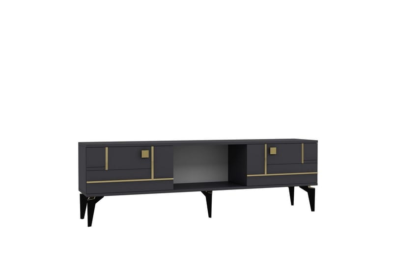 Varno Tv-bänk 150 cm - Antracit/Guld - Möbler - Vardagsrum - Tv-möbler & mediamöbler - Tv-bänkar