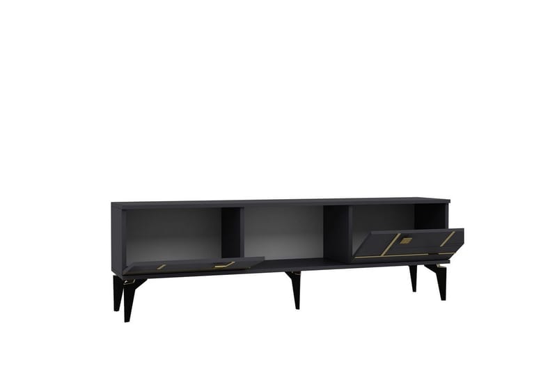 Varno Tv-bänk 150 cm - Antracit/Guld - Möbler - Vardagsrum - Tv-möbler & mediamöbler - Tv-bänkar