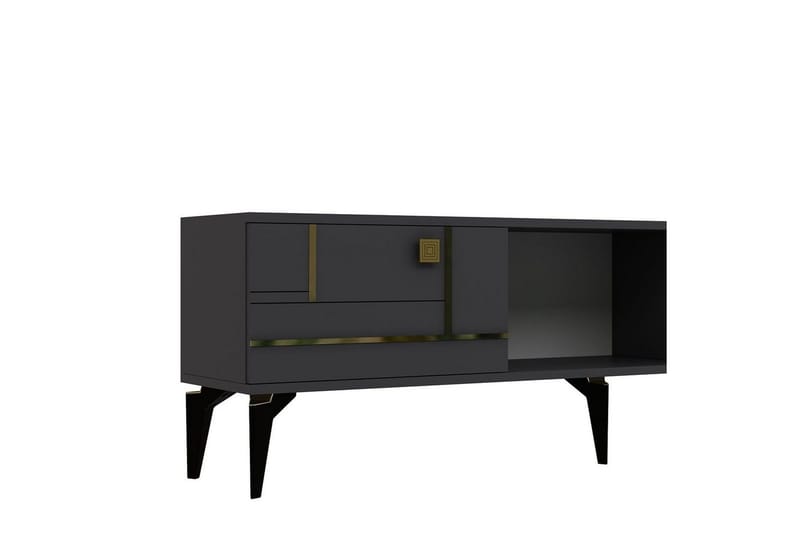 Varno Tv-bänk 150 cm - Antracit/Guld - Möbler - Vardagsrum - Tv-möbler & mediamöbler - Tv-bänkar