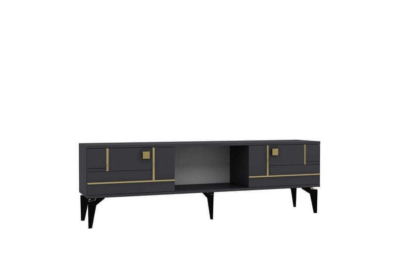 Varno Tv-bänk 150 cm - Antracit/Guld - Möbler - Vardagsrum - Tv-möbler & mediamöbler - Tv-bänkar