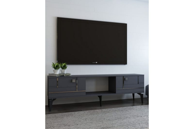Varno Tv-bänk 150 cm - Antracit/Silver - Möbler - Vardagsrum - Tv-möbler & mediamöbler - Tv-bänkar