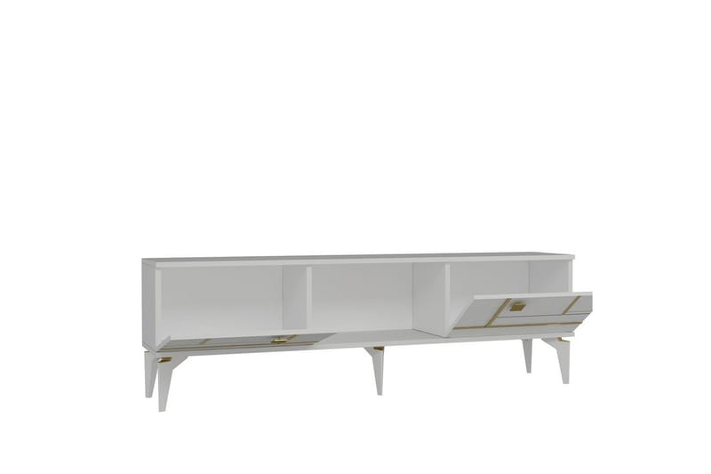 Varno Tv-bänk 150 cm - Vit/Guld - Möbler - Vardagsrum - Tv-möbler & mediamöbler - Tv-bänkar