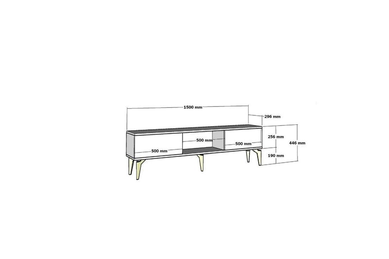 Varno Tv-bänk 150 cm - Vit/Guld - Möbler - Vardagsrum - Tv-möbler & mediamöbler - Tv-bänkar
