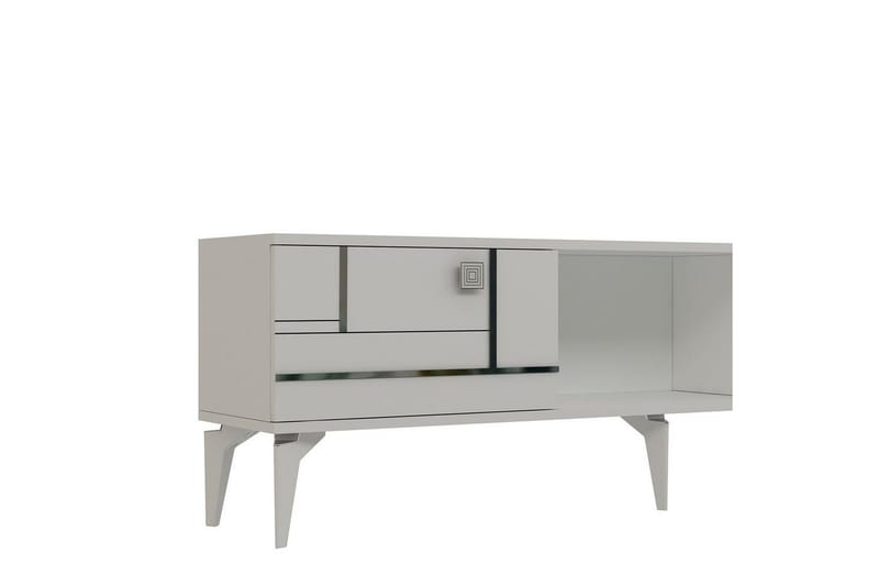 Varno Tv-bänk 150 cm - Vit/Silver - Möbler - Vardagsrum - Tv-möbler & mediamöbler - Tv-bänkar
