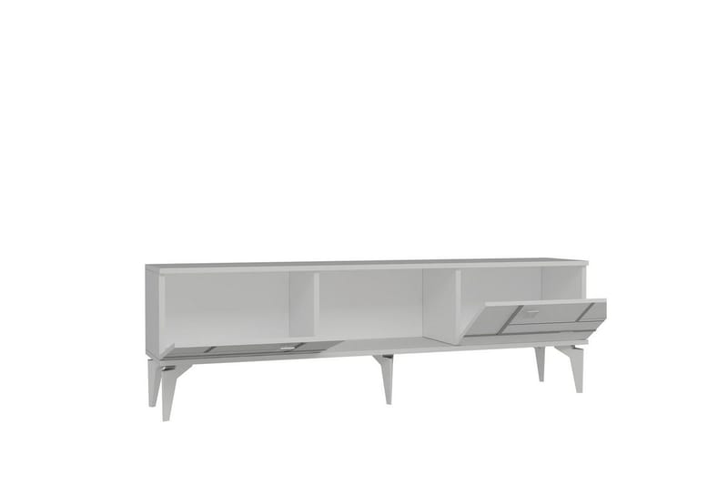 Varno Tv-bänk 150 cm - Vit/Silver - Möbler - Vardagsrum - Tv-möbler & mediamöbler - Tv-bänkar