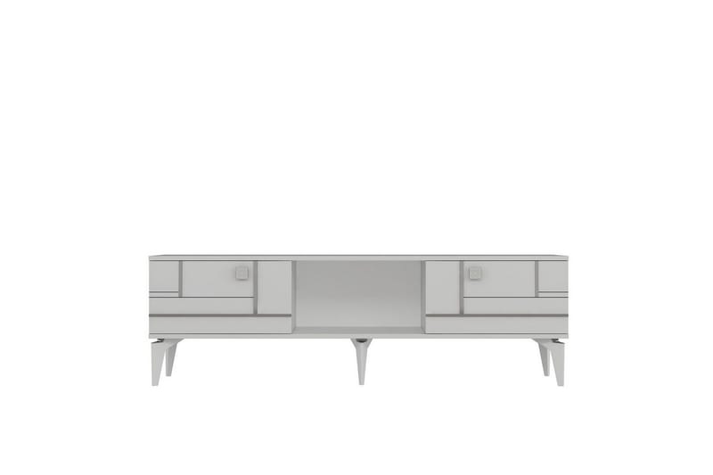 Varno Tv-bänk 150 cm - Vit/Silver - Möbler - Vardagsrum - Tv-möbler & mediamöbler - Tv-bänkar