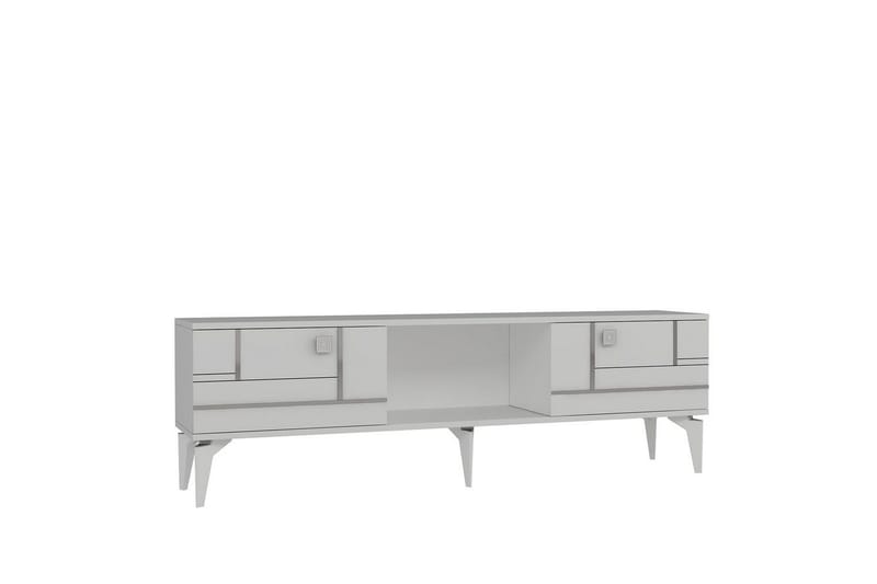 Varno Tv-bänk 150 cm - Vit/Silver - Möbler - Vardagsrum - Tv-möbler & mediamöbler - Tv-bänkar