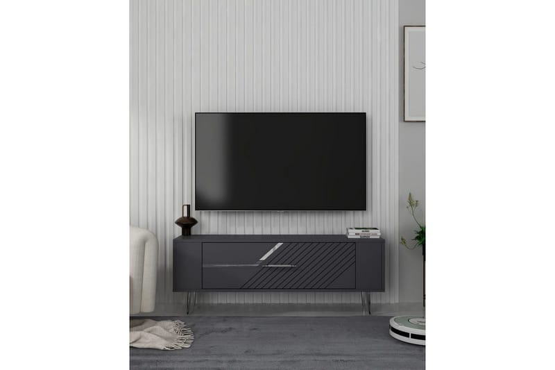 Veynor Tv-bänk 120 cm - Antracit/Silver - Möbler - Vardagsrum - Tv-möbler & mediamöbler - Tv-bänkar