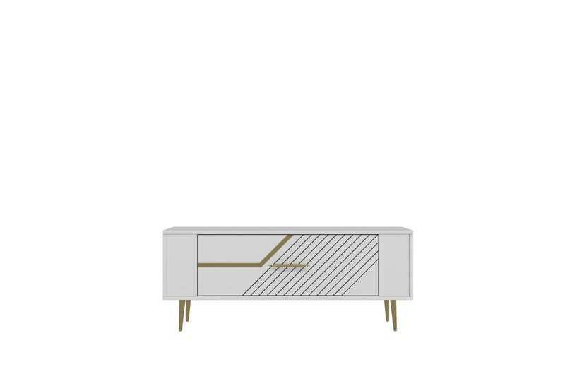 Veynor Tv-bänk 120 cm - Vit/Guld - Möbler - Vardagsrum - Tv-möbler & mediamöbler - Tv-bänkar