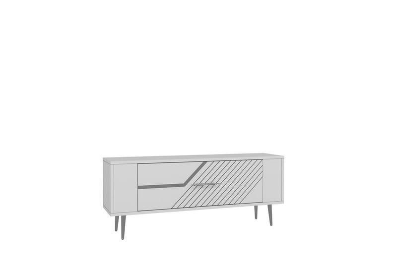 Veynor Tv-bänk 120 cm - Vit/Silver - Möbler - Vardagsrum - Tv-möbler & mediamöbler - Tv-bänkar