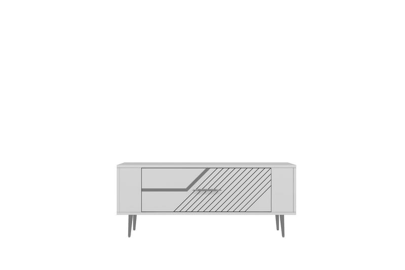 Veynor Tv-bänk 120 cm - Vit/Silver - Möbler - Vardagsrum - Tv-möbler & mediamöbler - Tv-bänkar