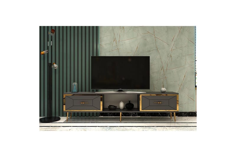 Virdel Tv-bänk 150 cm - Antracit/Guld - Möbler - Vardagsrum - Tv-möbler & mediamöbler - Tv-bänkar