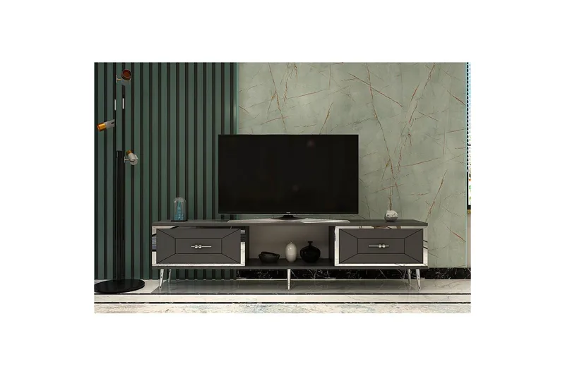 Virdel Tv-bänk 150 cm - Antracit/Silver - Möbler - Vardagsrum - Tv-möbler & mediamöbler - Tv-bänkar
