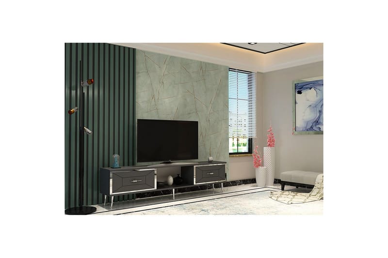 Virdel Tv-bänk 150 cm - Antracit/Silver - Möbler - Vardagsrum - Tv-möbler & mediamöbler - Tv-bänkar