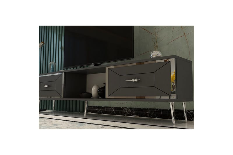 Virdel Tv-bänk 150 cm - Antracit/Silver - Möbler - Vardagsrum - Tv-möbler & mediamöbler - Tv-bänkar