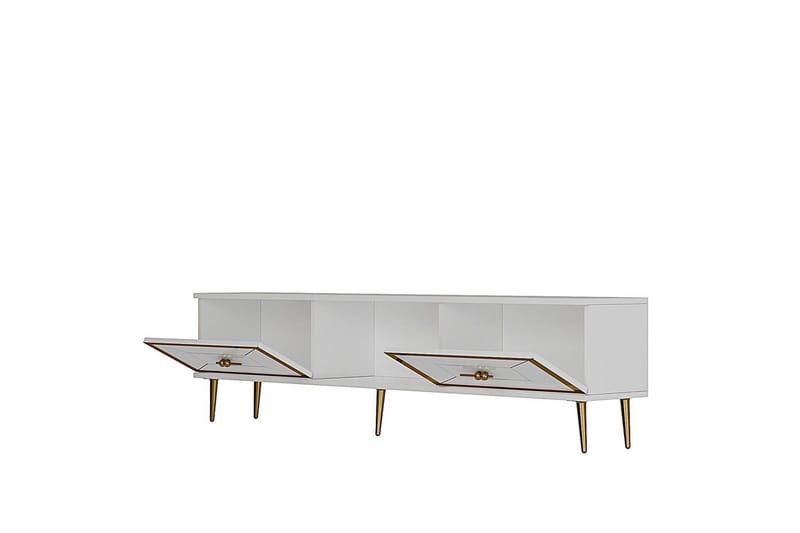Virdel Tv-bänk 150 cm - Vit/Guld - Möbler - Vardagsrum - Tv-möbler & mediamöbler - Tv-bänkar