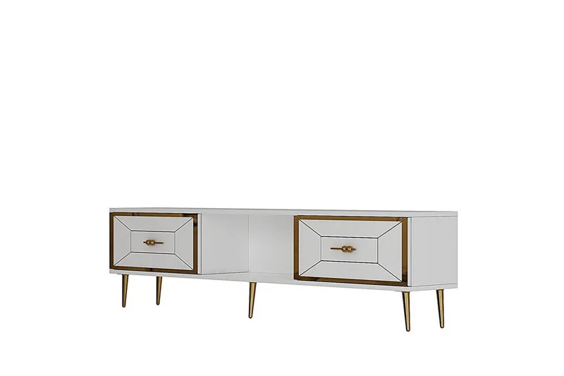 Virdel Tv-bänk 150 cm - Vit/Guld - Möbler - Vardagsrum - Tv-möbler & mediamöbler - Tv-bänkar