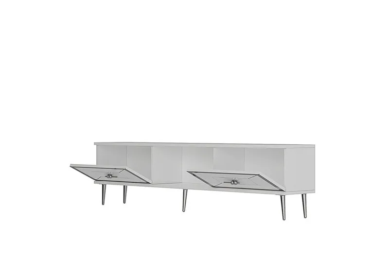 Virdel Tv-bänk 150 cm - Vit/Silver - Möbler - Vardagsrum - Tv-möbler & mediamöbler - Tv-bänkar