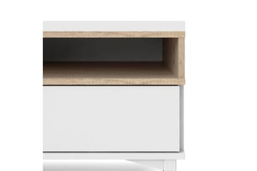Virender Golvstående TV-bänk 155,7 cm med Förvaring i Ek - Vit|Beige - Möbler - Vardagsrum - Tv-möbler & mediamöbler - Tv-bänkar