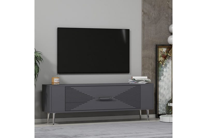 Vornis Tv-bänk 120 cm - Antracit/Silver - Möbler - Vardagsrum - Tv-möbler & mediamöbler - Tv-bänkar