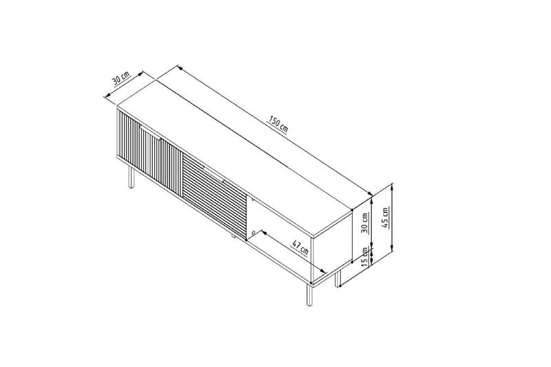 Wenus Tv-bänk 150 cm - Ek - Möbler - Vardagsrum - Tv-möbler & mediamöbler - Tv-bänkar