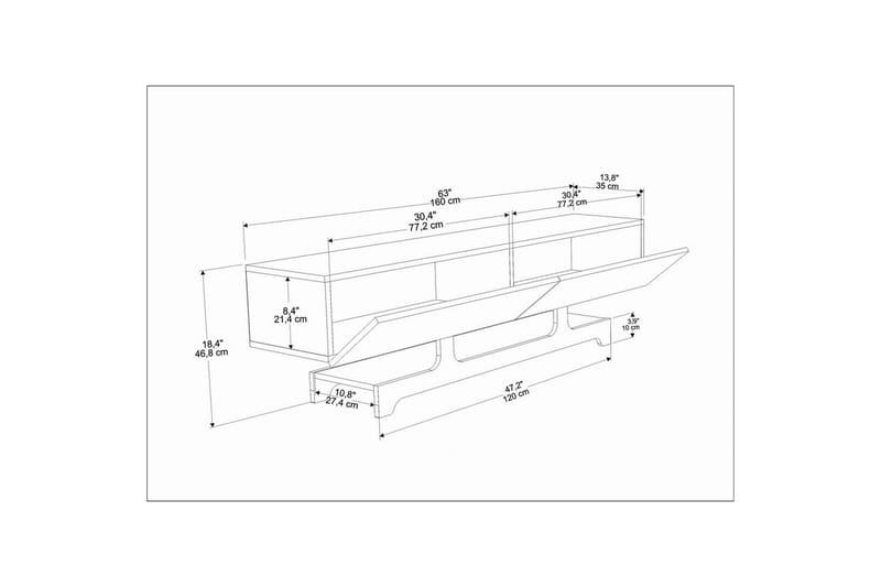 Zira Tv-bänk 160 cm - Ek - Möbler - Vardagsrum - Tv-möbler & mediamöbler - Tv-bänkar