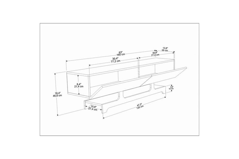 Zira Tv-bänk 160 cm - Röd - Möbler - Vardagsrum - Tv-möbler & mediamöbler - Tv-bänkar