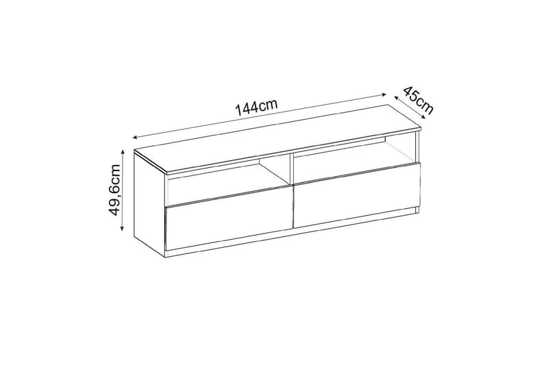Zylen Tv-bänk 144 cm - Valnöt - Möbler - Vardagsrum - Tv-möbler & mediamöbler - Tv-bänkar