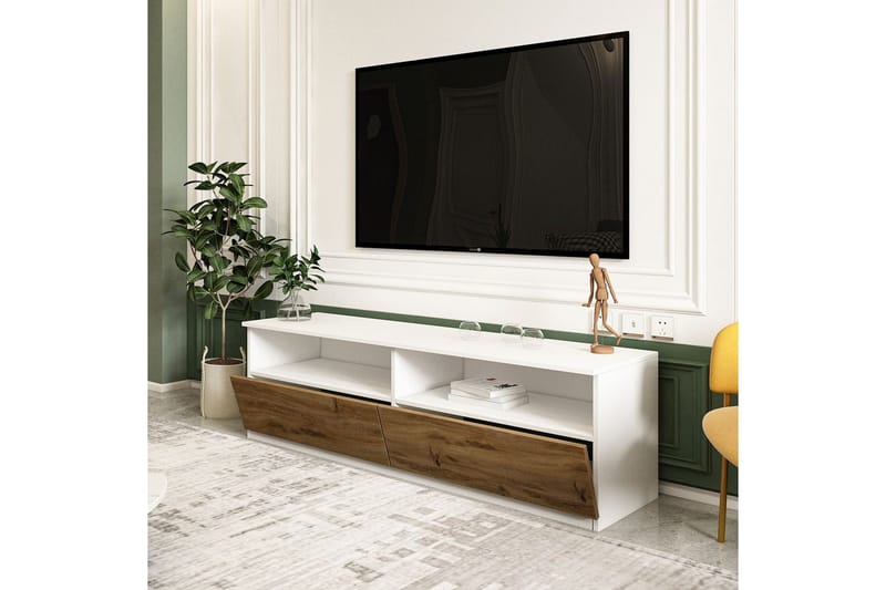 Zylen Tv-bänk 144 cm - Vit/Natur - Möbler - Vardagsrum - Tv-möbler & mediamöbler - Tv-bänkar