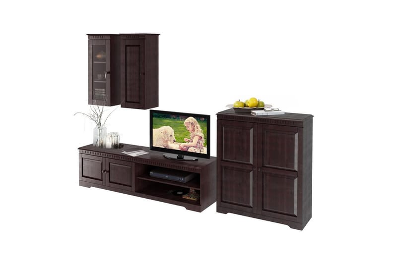 Väggenhet Cubrix Set om 4 Havana/lack - Havana/lack - Möbler - Vardagsrum - Tv-möbler & mediamöbler - Tv-möbelset