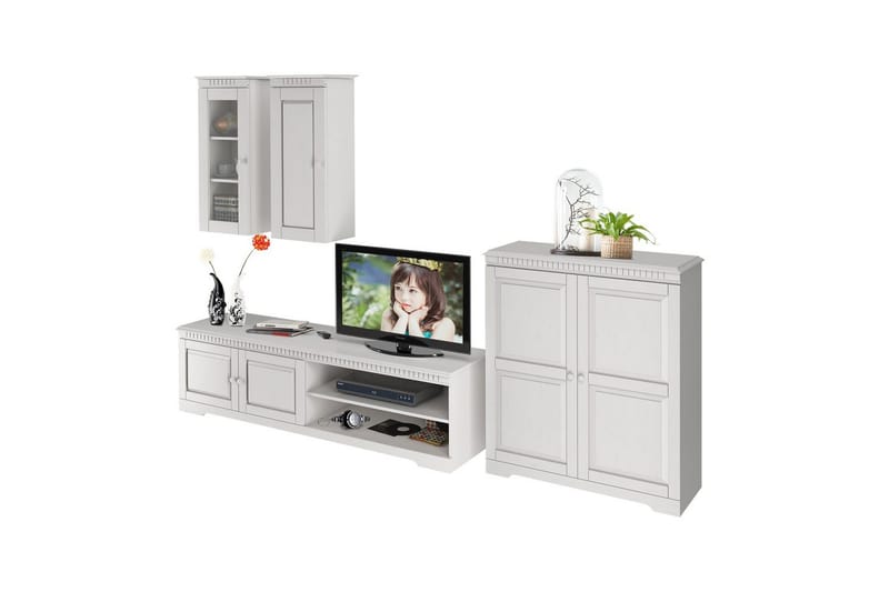 Väggenhet Cubrix Set om 4 Vit/Lack - Vit/Lack - Möbler - Vardagsrum - Tv-möbler & mediamöbler - Tv-möbelset
