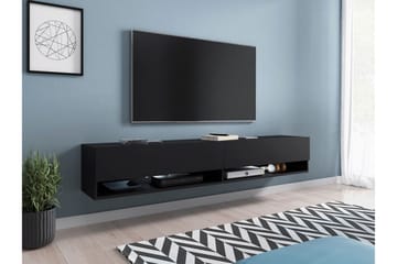 Vägghängd Tv Bänk 180 cm med Förvaring i Målat Trä - Svart - Möbler - Vardagsrum - Tv-möbler & mediamöbler - Tv-bänkar