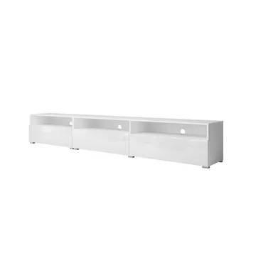 Vägghängd Tv-bänk Baros 3 fällbar dörr - Vit Laminat - Möbler - Vardagsrum - Tv-möbler & mediamöbler - Tv-bänkar