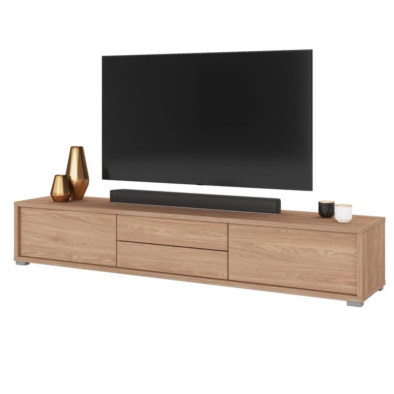 Vägghängd TV-bänk Frida 2 luckor med 2 lådor upp - Oljad Ek - Möbler - Vardagsrum - Tv-möbler & mediamöbler - Tv-bänkar